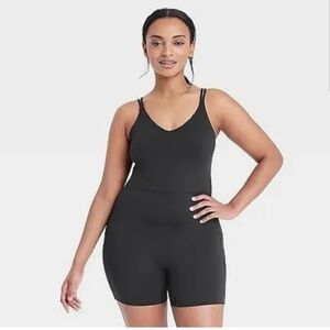 All in motion black short athletic bodysuit small